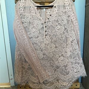 Shyanne Lace Long Sleeve Top - Pink